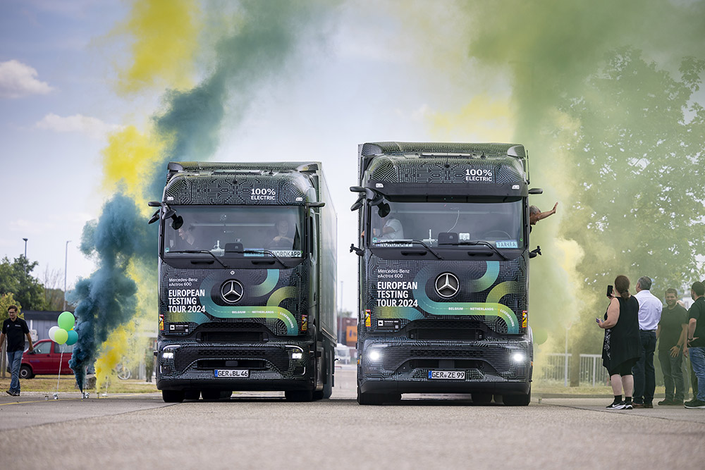 Über 15.000 vollelektrisch gefahrene Kilometer: Mercedes-Benz eActros 600 Test-Tour durch Europa erfolgreich beendetMore than 15,000 kilometers traveled all-electric: Mercedes-Benz eActros 600 testing tour throughout Europe completed successfully