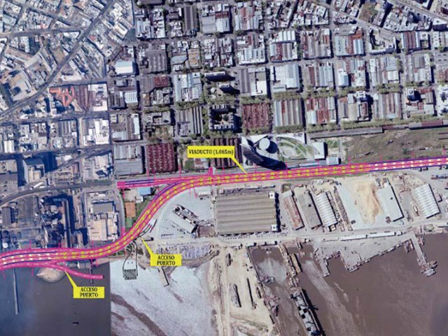 Inicio de la etapa II de construcción del Viaducto en la Rambla Portuaria de Montevideo