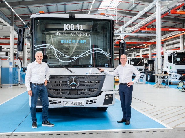 Producción eléctrica en serie: el Mercedes-Benz eEconic sale de la línea de producción en la planta de Wörth a partir de ahora