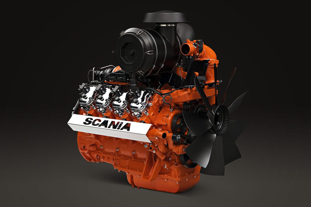 Scania exhibió su motor V8 a gas para generación de energía