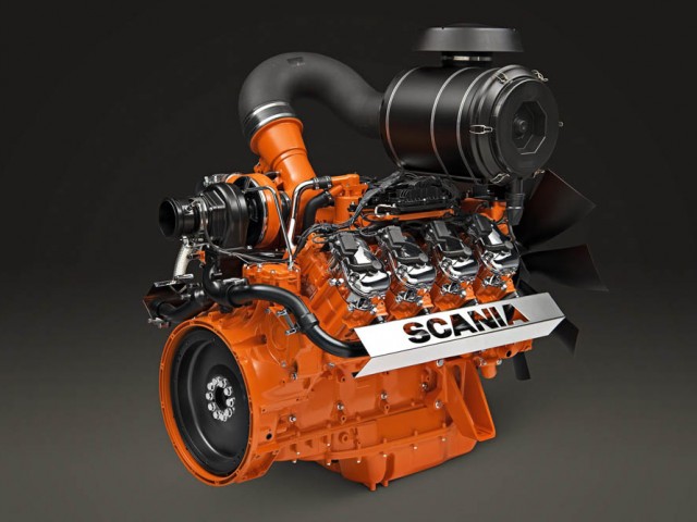 Scania presenta un nuevo motor V8 a gas para generación de energía