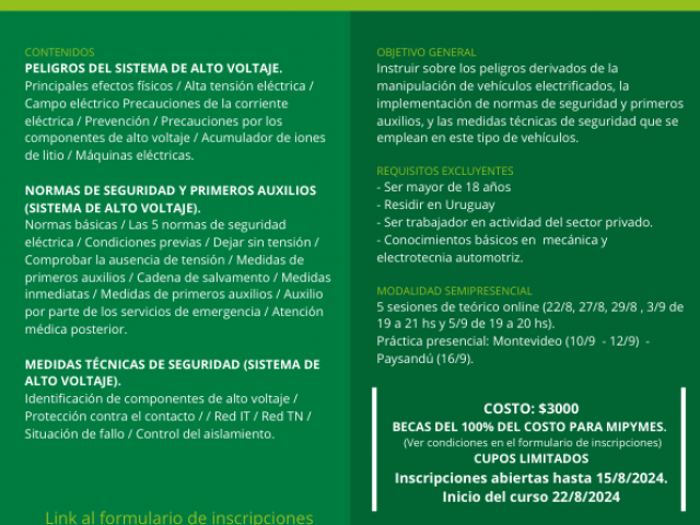 CURSO: Seguridad en Vehículos Híbridos y Eléctricos