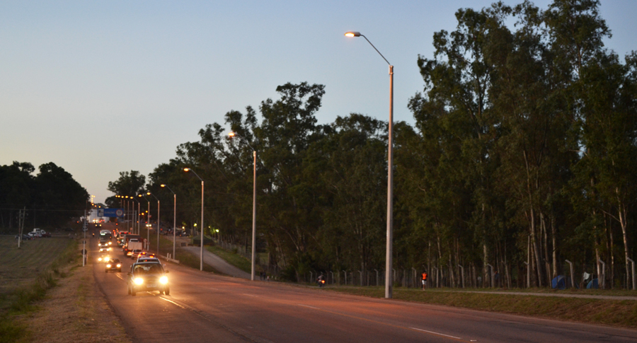 MTOP habilitó red lumínica en Ruta 5, en Durazno, con inversión de doce millones de pesos