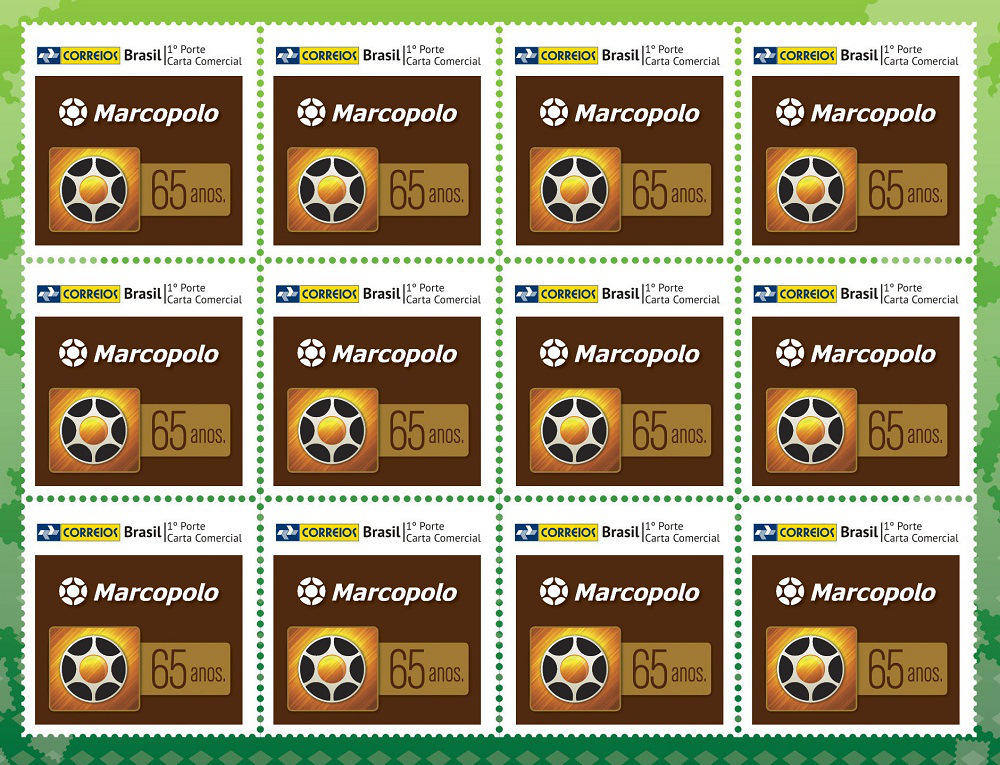 Marcopolo lanza sello conmemorativo por sus 65 años